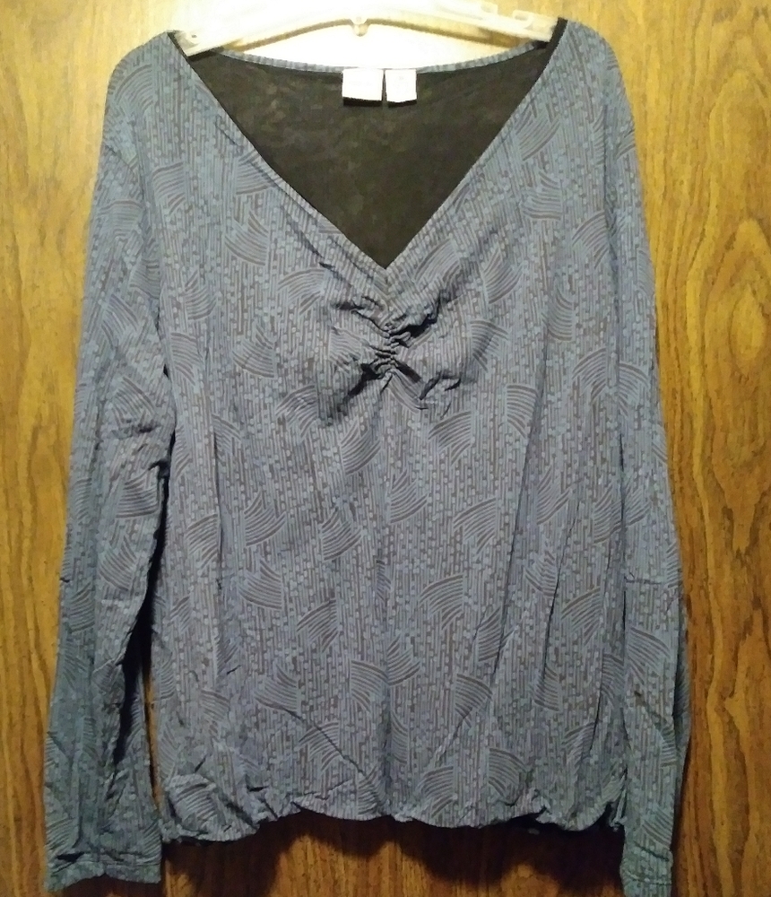 Blue and Black blouse